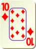 Bordered Ten Of Diamonds Clip Art